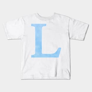 The Letter L Blue Metallic Design Kids T-Shirt